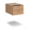 Maestro 25 shallow 2 drawer fixed pedestal for 600mm deep desks - Beech - S2FB