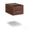 Maestro 25 shallow 2 drawer fixed pedestal for 600mm deep desks - Walnut - S2FW