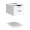 Maestro 25 shallow 2 drawer fixed pedestal for 600mm deep desks - white - S2FWH