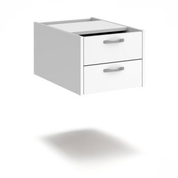 Maestro 25 shallow 2 drawer fixed pedestal for 600mm deep desks - white - S2FWH