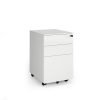 Steel 3 drawer wide mobile pedestal - white - SMP3-WH
