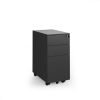 Steel 3 drawer narrow mobile pedestal - black - SMPN3-K