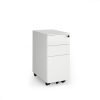 Steel 3 drawer narrow mobile pedestal - white - SMPN3-WH