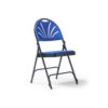 Spira steel folding chair with blue fabric seat and matching back - 4 Units per box - SPA100-K-BL