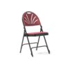 Spira steel folding chair with burgundy fabric seat and matching back - 4 Units per box - SPA100-K-BU