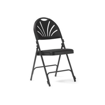 Spira steel folding chair with charcoal fabric seat and matching back - 4 Units per box - SPA100-K-C