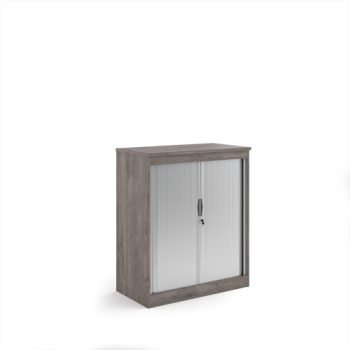 Systems horizontal tambour door cupboard 1200mm high - Grey Oak - ST12GO