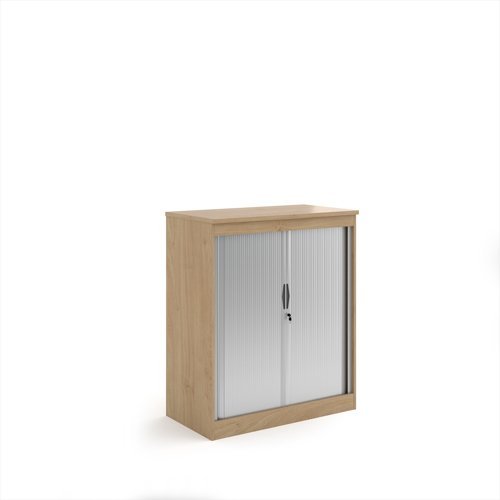 Systems horizontal tambour door cupboard 1200mm high - Kendal Oak - ST12KO