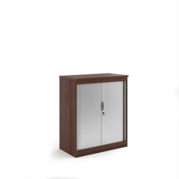 Systems horizontal tambour door cupboard 1200mm high - Walnut - ST12W