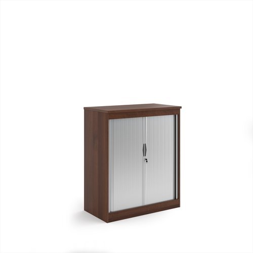 Systems horizontal tambour door cupboard 1200mm high - Walnut - ST12W