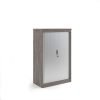 Systems horizontal tambour door cupboard 1600mm high - Grey Oak - ST16GO