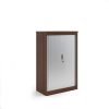 Systems horizontal tambour door cupboard 1600mm high - Walnut - ST16W