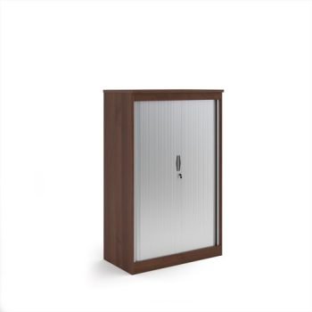 Systems horizontal tambour door cupboard 1600mm high - Walnut - ST16W