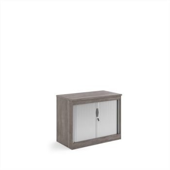 Systems horizontal tambour door cupboard 800mm high - Grey Oak - ST8GO