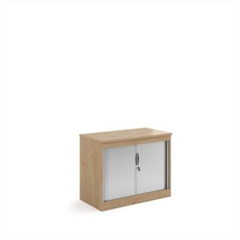 Systems horizontal tambour door cupboard 800mm high - Kendal Oak - ST8KO