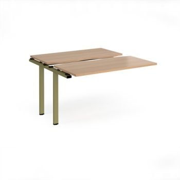 Adapt sliding top add on unit single 1200mm x 1200mm - green frame Beech top - STE1212-AB-GN-B