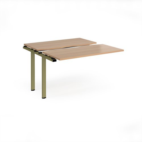 Adapt sliding top add on unit single 1200mm x 1200mm - green frame Beech top - STE1212-AB-GN-B