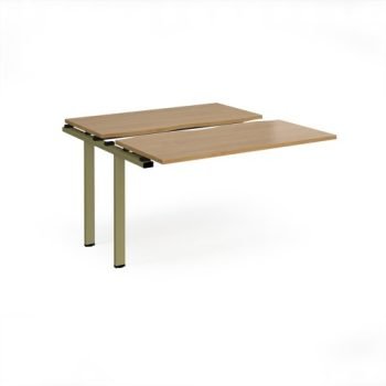 Adapt sliding top add on unit single 1200mm x 1200mm - green frame Oak Top - STE1212-AB-GN-O