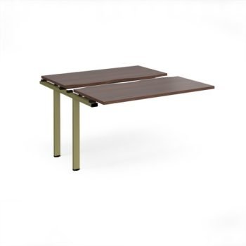 Adapt sliding top add on unit single 1200mm x 1200mm - green frame Walnut top - STE1212-AB-GN-W