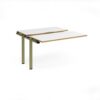 Adapt sliding top add on unit single 1200mm x 1200mm - green frame White Top oak edge - STE1212-AB-GN-WO