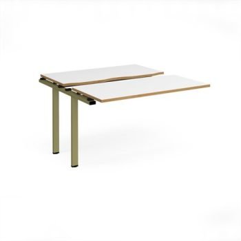 Adapt sliding top add on unit single 1200mm x 1200mm - green frame White Top oak edge - STE1212-AB-GN-WO