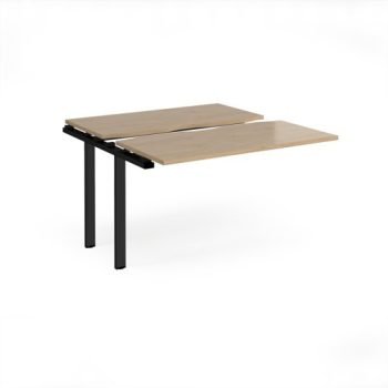 Adapt sliding top add on unit single 1200mm x 1200mm - black frame Kendal Oak Top - STE1212-AB-K-KO