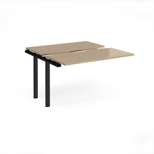 Adapt sliding top add on unit single 1200mm x 1200mm - black frame Kendal Oak Top - STE1212-AB-K-KO