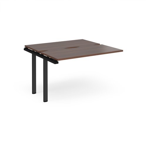 Adapt sliding top add on unit single 1200mm x 1200mm - black frame Walnut top - STE1212-AB-K-W