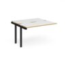 Adapt sliding top add on unit single 1200mm x 1200mm - black frame White Top with oak edging - STE1212-AB-K-WO