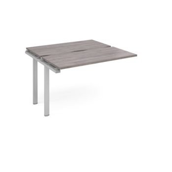 Adapt sliding top add on unit single 1200mm x 1200mm - silver frame Grey Oak Top - STE1212-AB-S-GO