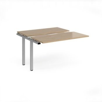 Adapt sliding top add on unit single 1200mm x 1200mm - silver frame Kendal Oak Top - STE1212-AB-S-KO