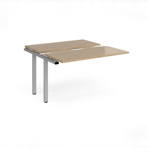 Adapt sliding top add on unit single 1200mm x 1200mm - silver frame Kendal Oak Top - STE1212-AB-S-KO