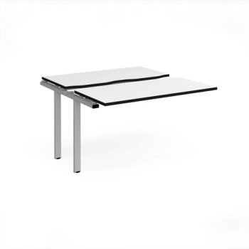 Adapt sliding top add on unit single 1200mm x 1200mm - silver frame White Top black edge - STE1212-AB-S-WK