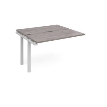 Adapt sliding top add on unit single 1200mm x 1200mm - white frame Grey Oak Top - STE1212-AB-WH-GO