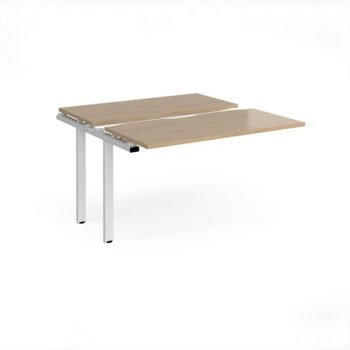 Adapt sliding top add on unit single 1200mm x 1200mm - white frame Kendal Oak Top - STE1212-AB-WH-KO