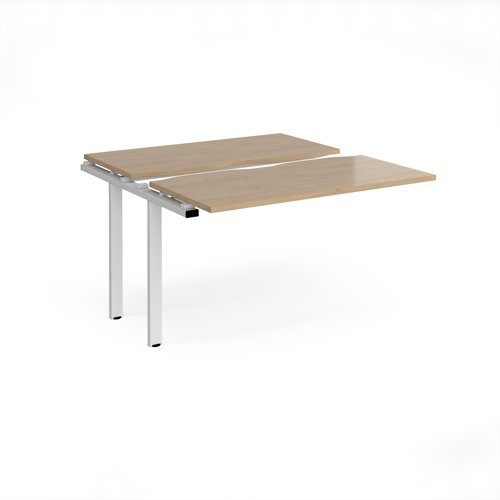 Adapt sliding top add on unit single 1200mm x 1200mm - white frame Kendal Oak Top - STE1212-AB-WH-KO