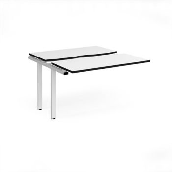 Adapt sliding top add on unit single 1200mm x 1200mm - white frame White Top black edge - STE1212-AB-WH-WK