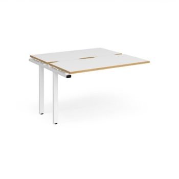 Adapt sliding top add on unit single 1200mm x 1200mm - white frame White Top with oak edging - STE1212-AB-WH-WO