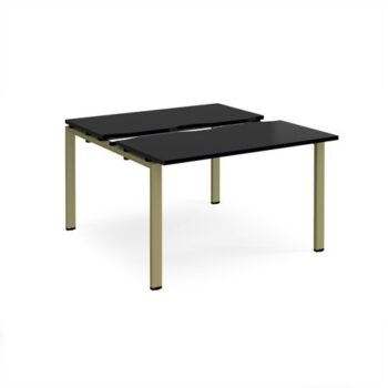 Adapt sliding top back to back desks 1200mm x 1200mm - green frame black top - STE1212-GN-BK