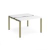 Adapt sliding top back to back desks 1200mm x 1200mm - green frame White Top - STE1212-GN-WH