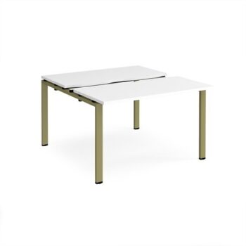 Adapt sliding top back to back desks 1200mm x 1200mm - green frame White Top - STE1212-GN-WH