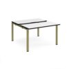 Adapt sliding top back to back desks 1200mm x 1200mm - green frame White Top black edge - STE1212-GN-WK