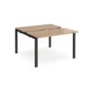 Adapt sliding top back to back desks 1200mm x 1200mm - black frame Beech top - STE1212-K-B