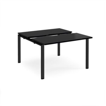 Adapt sliding top back to back desks 1200mm x 1200mm - black frame black top - STE1212-K-BK