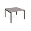 Adapt sliding top back to back desks 1200mm x 1200mm - black frame Grey Oak Top - STE1212-K-GO