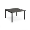 Adapt sliding top back to back desks 1200mm x 1200mm - black frame storm grey top - STE1212-K-OG