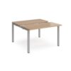 Adapt sliding top back to back desks 1200mm x 1200mm - silver frame Beech top - STE1212-S-B