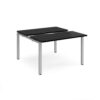 Adapt sliding top back to back desks 1200mm x 1200mm - silver frame black top - STE1212-S-BK