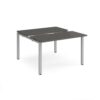 Adapt sliding top back to back desks 1200mm x 1200mm - silver frame storm grey top - STE1212-S-OG