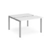 Adapt sliding top back to back desks 1200mm x 1200mm - silver frame White Top - STE1212-S-WH